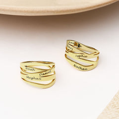 טבעת מרגו מכסף בציפוי זהב ורמיל