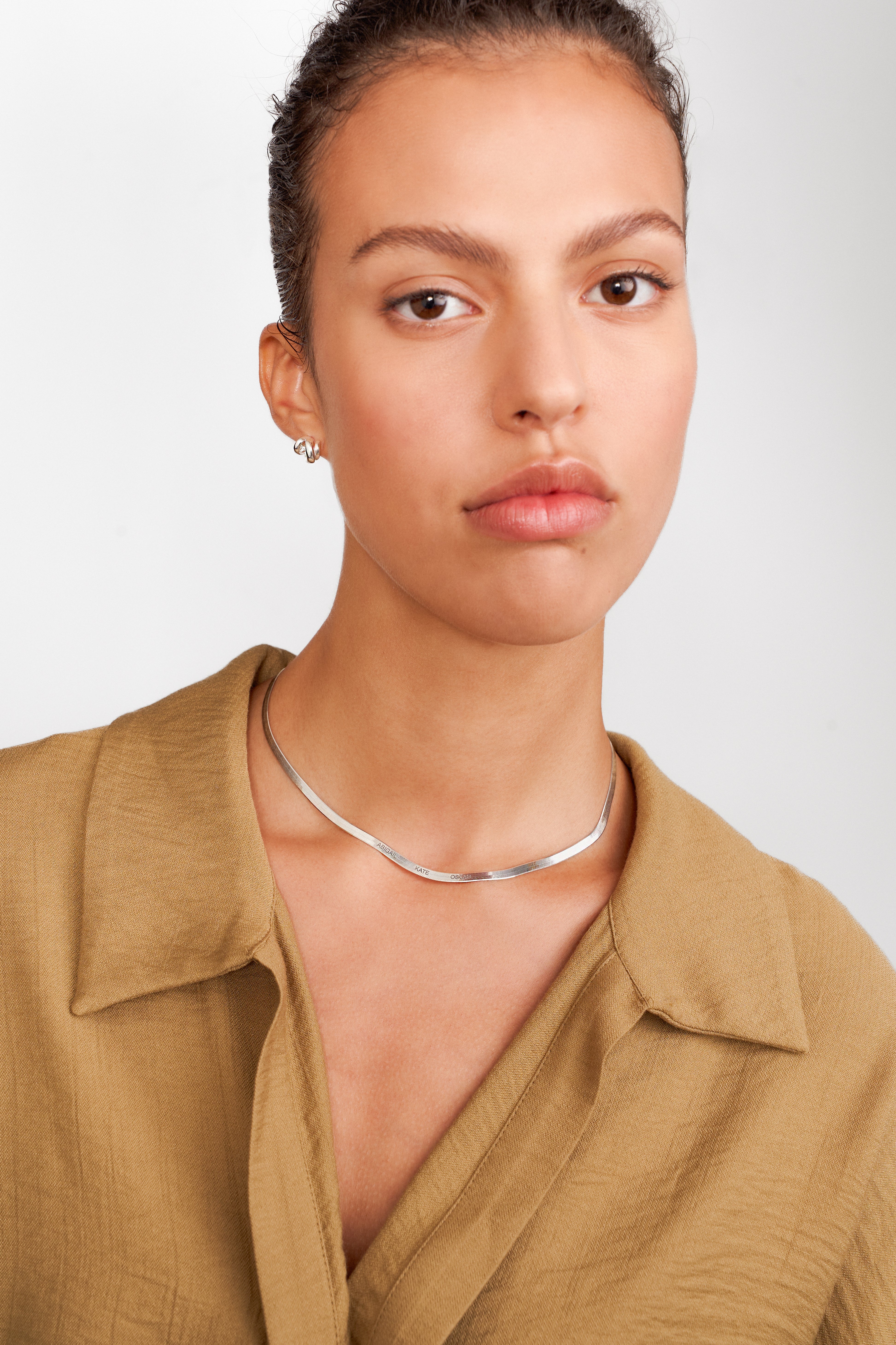 שרשרת הרינגבון עם חריטה אישית בציפוי כסף סטרלינג