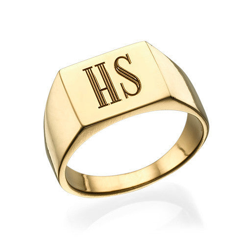 טבעת חותם לאישה עם ציפוי זהב 18