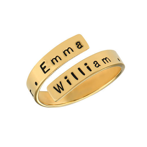 טבעת מעטפת בציפוי זהב עם התאמה אישית