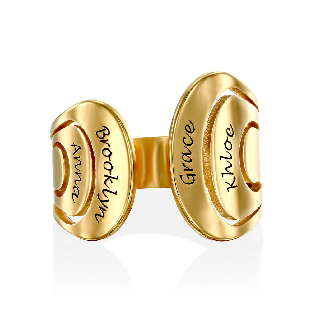 טבעת האג עם שמות מכסף בציפוי זהב ורמיל