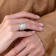 טבעת מרגו עם עד 5 חריטות אישיות מכסף סטרלינג 925