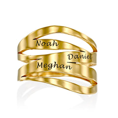 טבעת מרגו מכסף בציפוי זהב ורמיל