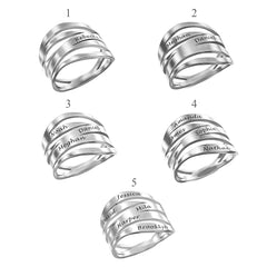 טבעת מרגו עם עד 5 חריטות אישיות מכסף סטרלינג 925